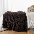 Dark Brown Faux Fur Throw Blanket - Super Soft & Cozy Design