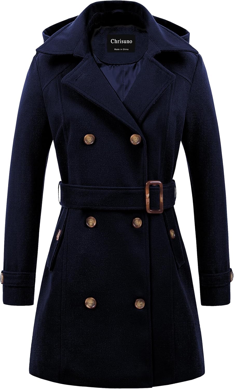 Chrisuno Women's Double Breasted Pea Coat for Winter Style