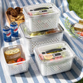 Large Fruit Storage Containers for Fridge - 4 Pack Airtight Set