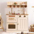 Play Kitchen in Soft Beige with Gold Faucet - Toddler Pretend Set