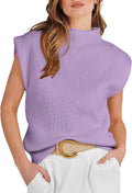 Mock Neck Sleeveless Sweater Vest - Versatile Work-to-Weekend Knit