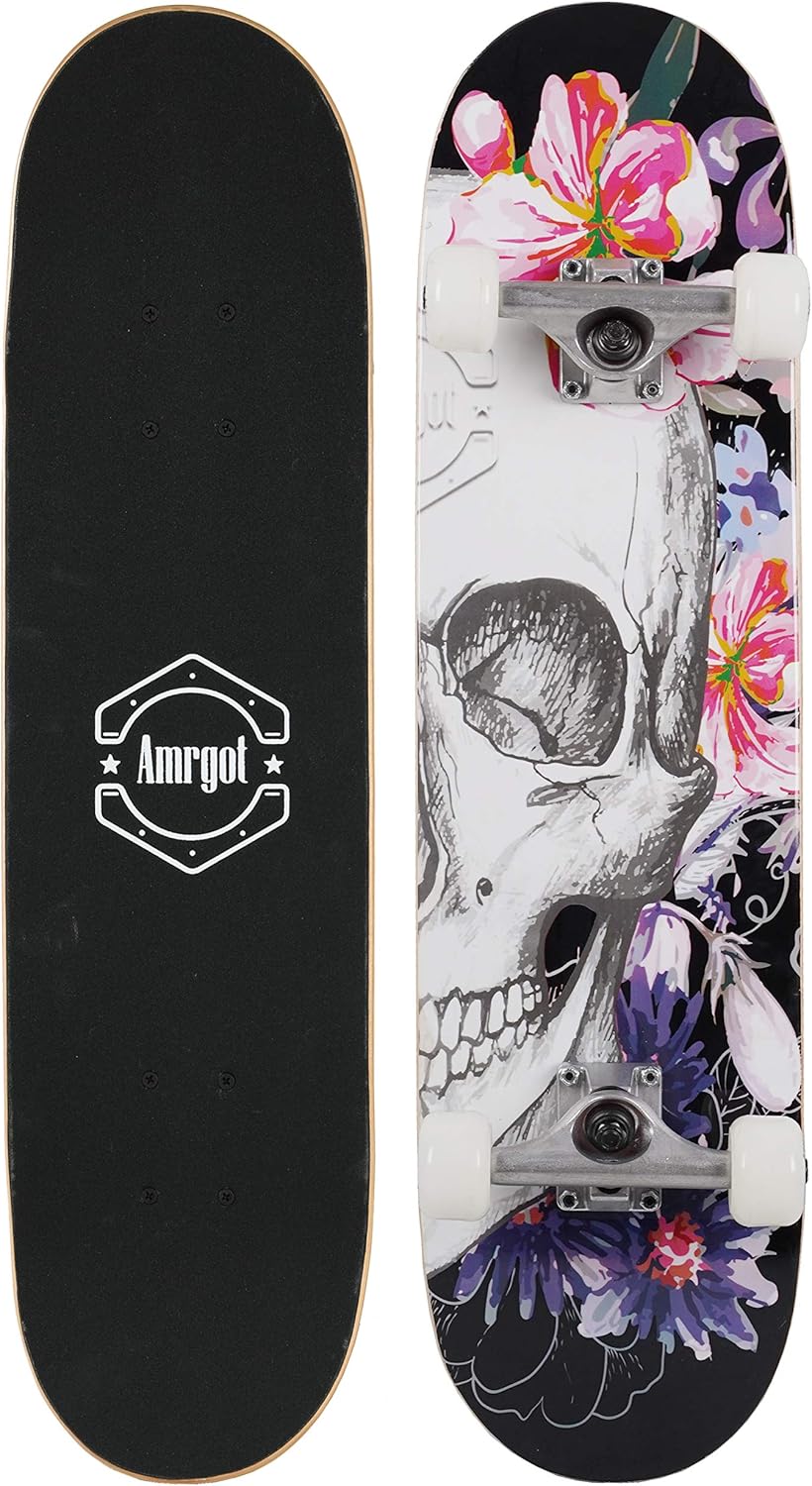 Skateboards for Beginners: Complete 31x8 inch Maple Deck