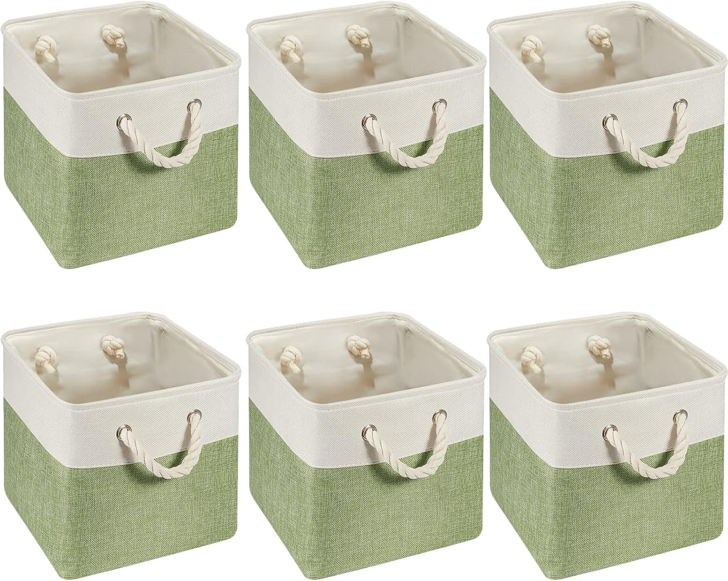 6 Pcs 11 x 11 Inch Cube Storage Bins for Home Organization