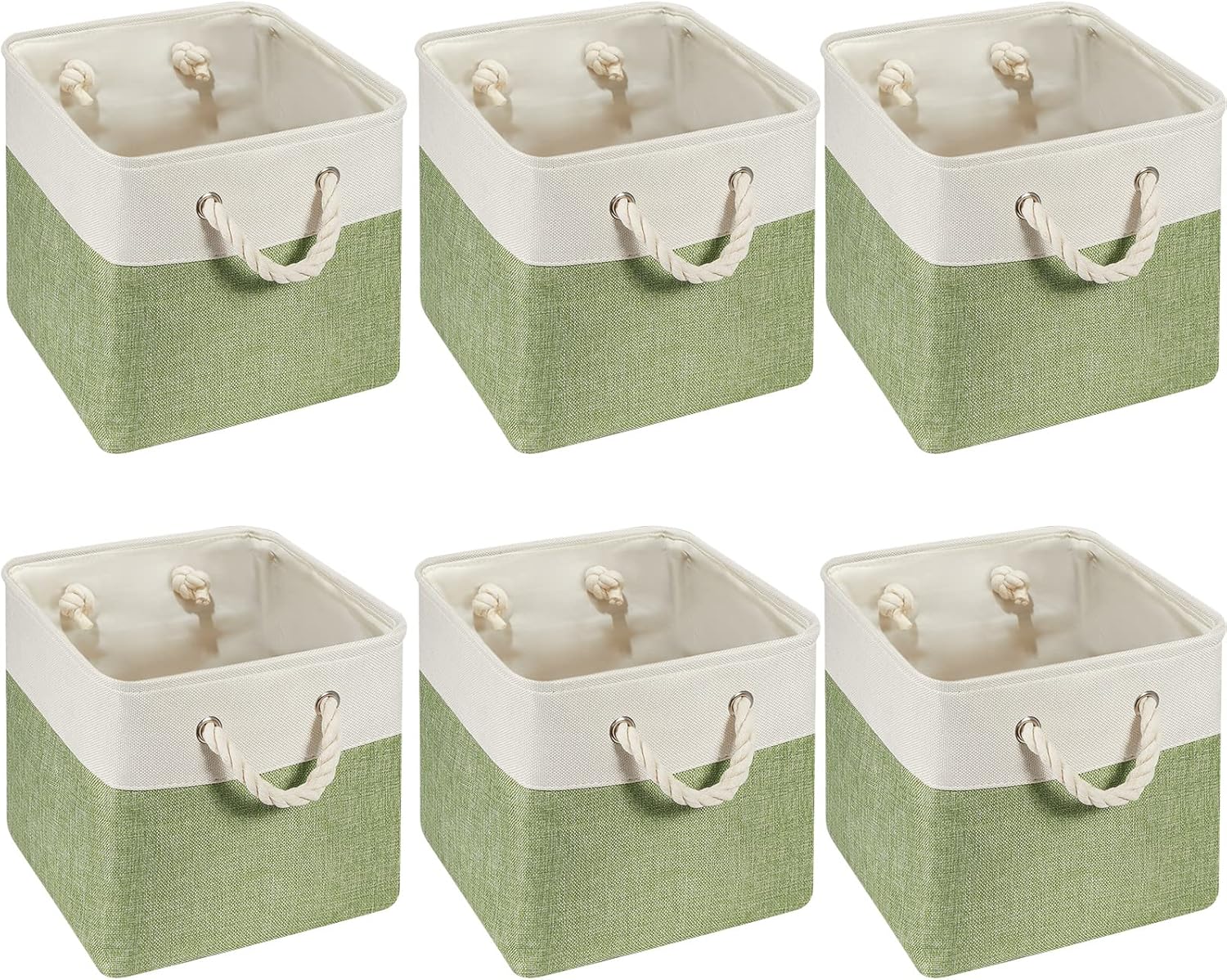 6 Pcs 11 x 11 Inch Cube Storage Bins for Home Organization