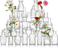 Glass Bud Vase Set of 32 Pcs - Vintage Clear Mini Vases for Events