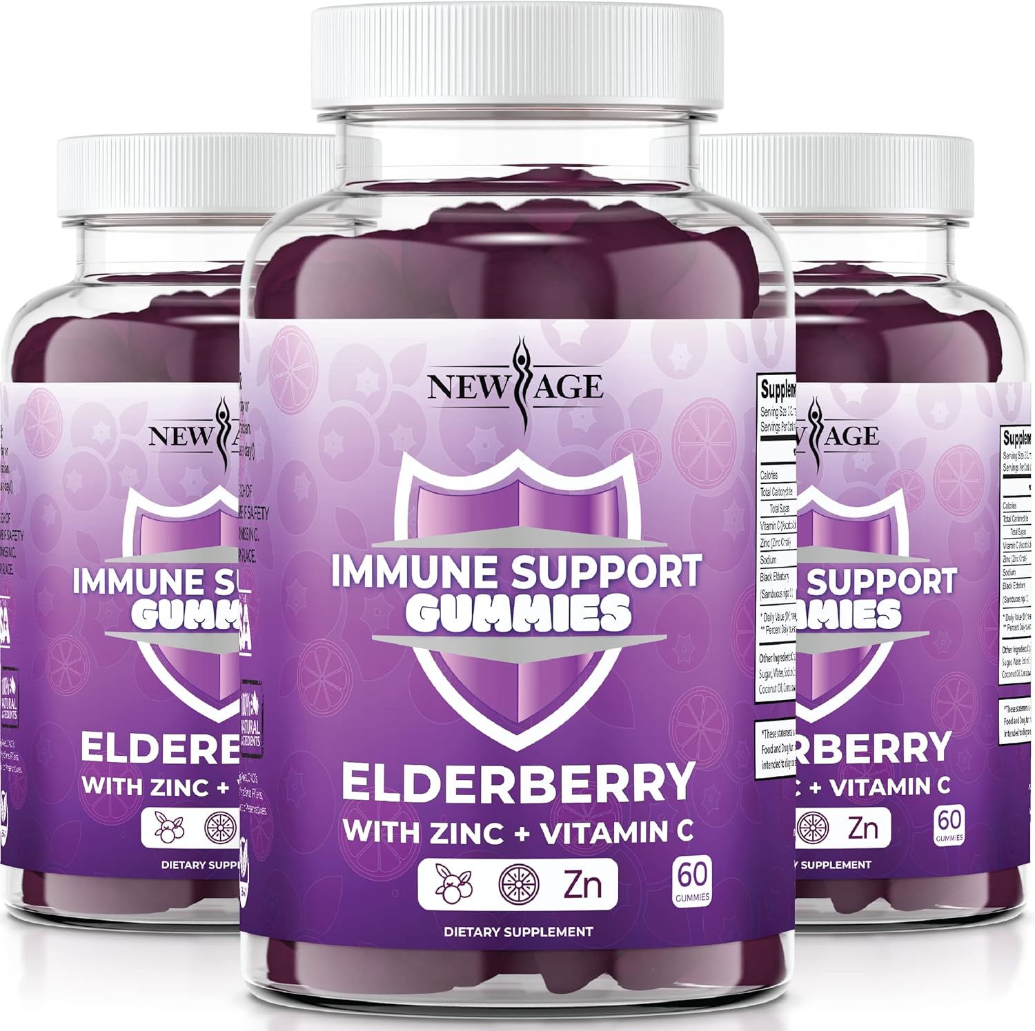 NEW AGE Immune System Support Gummies with Elderberry and Zinc
