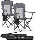 Breathable Camping Chairs Set of 2 - Foldable High Back Comfort