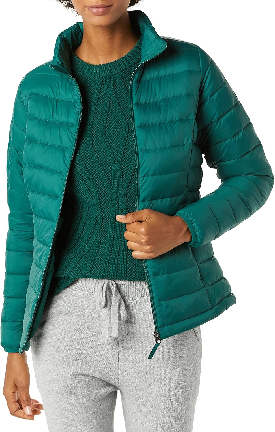 Lightweight Long-Sleeve Water-Resistant Packable Puffer Jacket