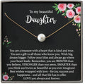 14K Gold Filled Daughter Necklace from Mom or Dad - Classic Pearl Gift