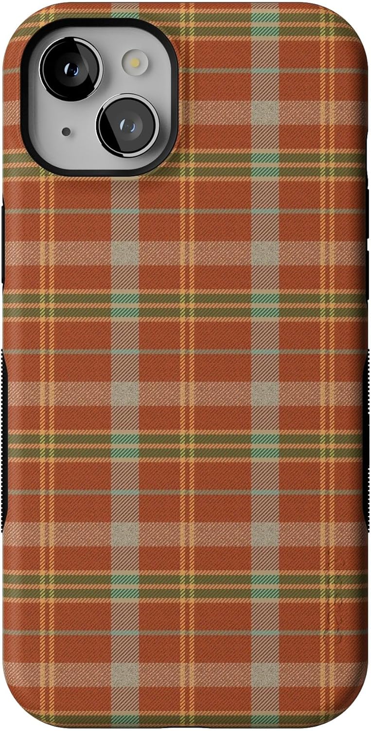 Casely iPhone 15 Case - Spiced Chai Fall Plaid Design