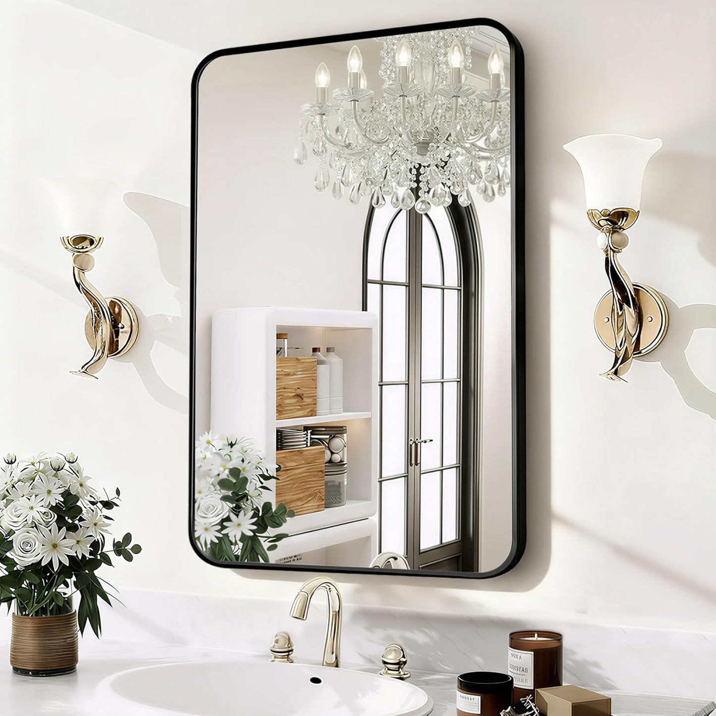 20x28 Rounded Rectangle Bathroom Mirror for Modern Decor