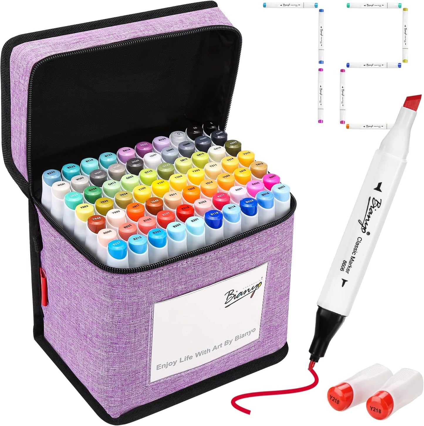 Bianyo 72 Primary Colors Alcohol Markers Set for Artists