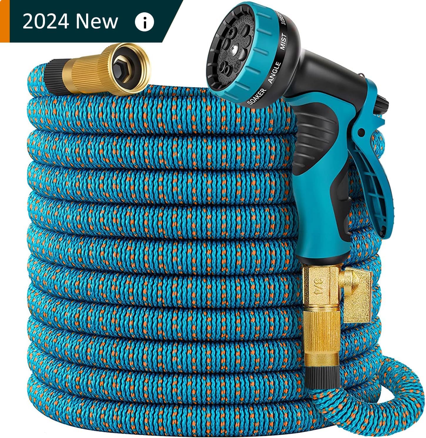 50 ft Expandable Garden Hose with 10 Function Spray Nozzle