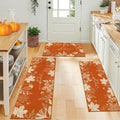 Fall Leaves Kitchen Rugs 3 Piece Runner Set - Seasonal Harvest Decor