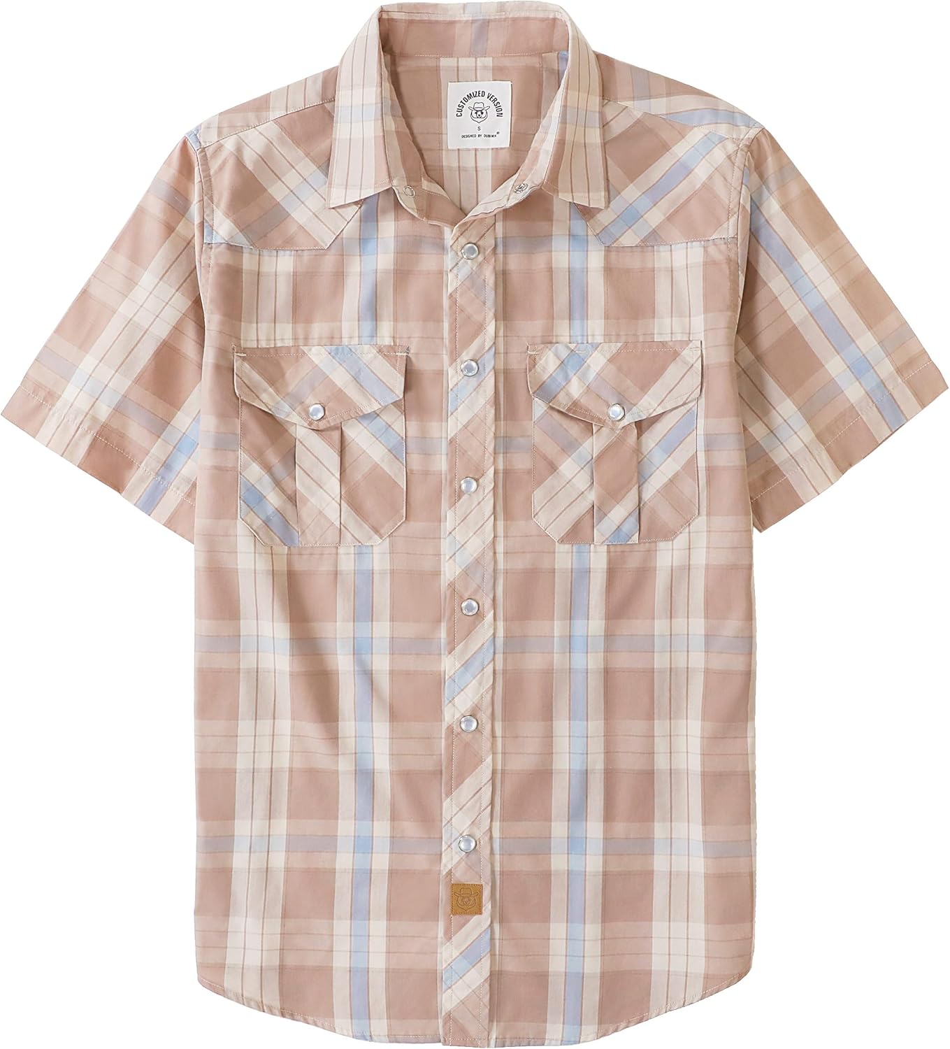 Dubinik Short Sleeve Western Shirts for Men - Stylish Plaid Design