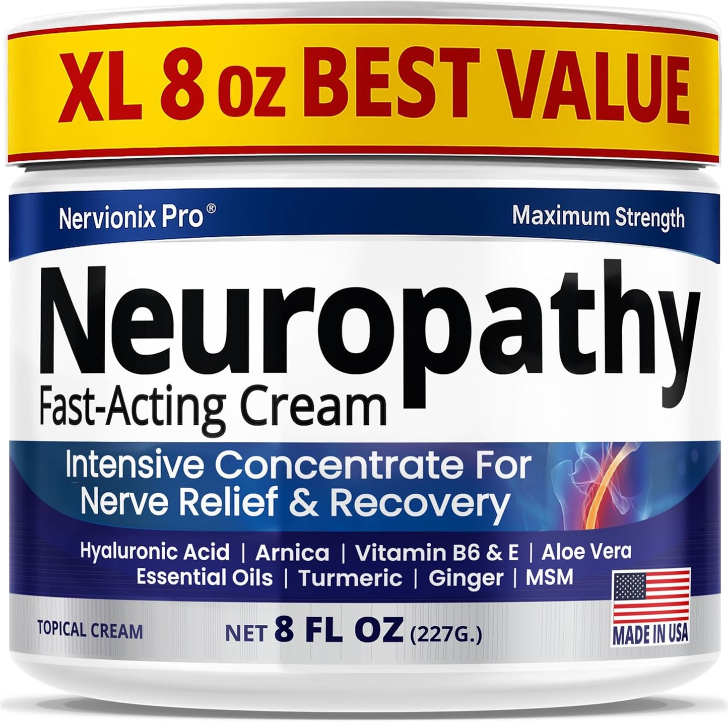 Neuropathy Nerve Relief Cream Extra Large 8 oz Maximum Strength