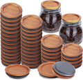 36Pack Regular Mouth Mason Jar Lids Bamboo Wooden Lids - Airtight