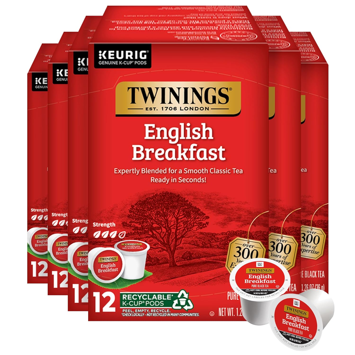 Twinings English Breakfast Black Tea K-Cup Pods for Keurig