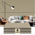 4-Piece Wood Slat Acoustic Panels for Stylish Interior Decor