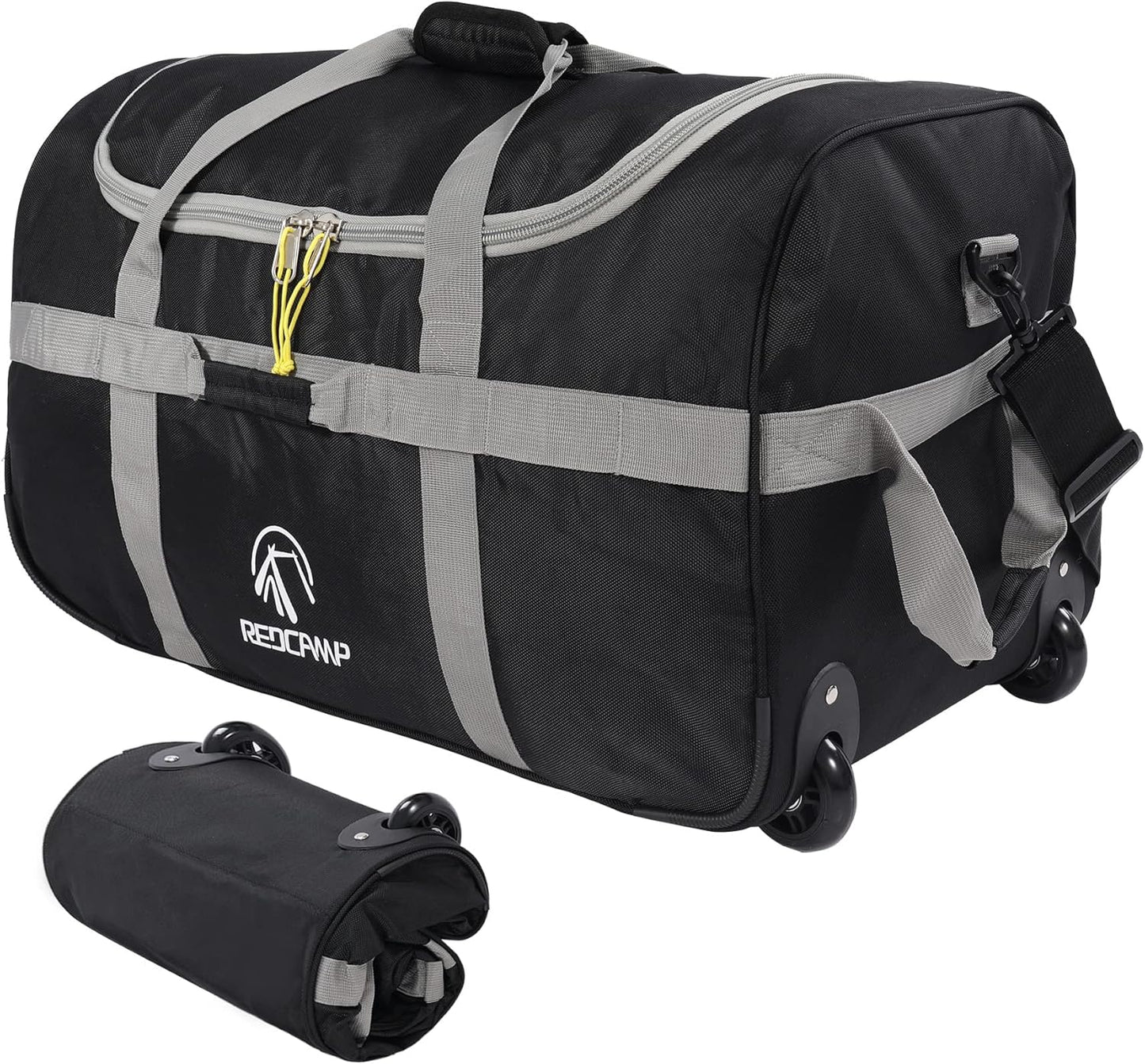REDCAMP Foldable Duffle Bag with Wheels for Travel and Sports