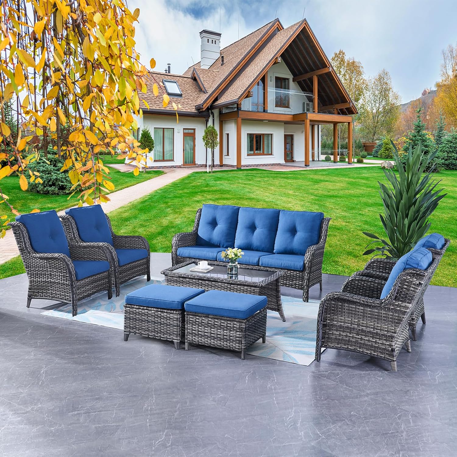 Rilyson Wicker Patio Furniture Chairs Set for Outdoor Relaxation