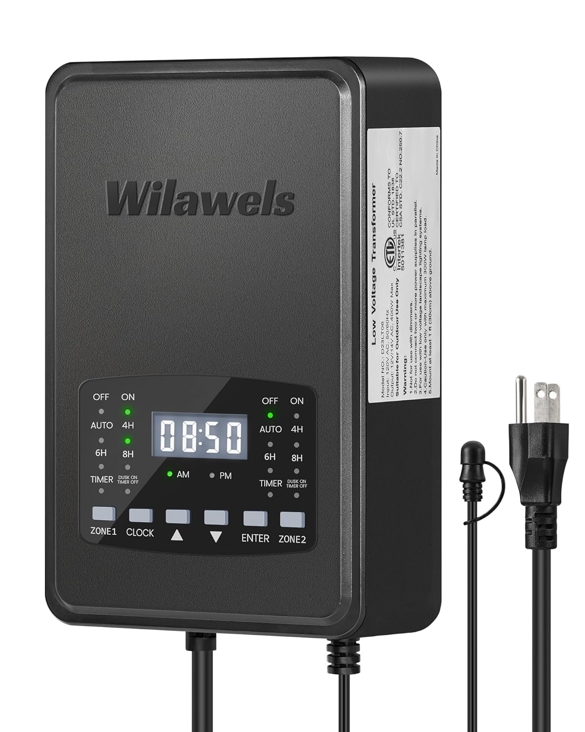 400W Low Voltage Landscape Transformer with Dual-Zone Control