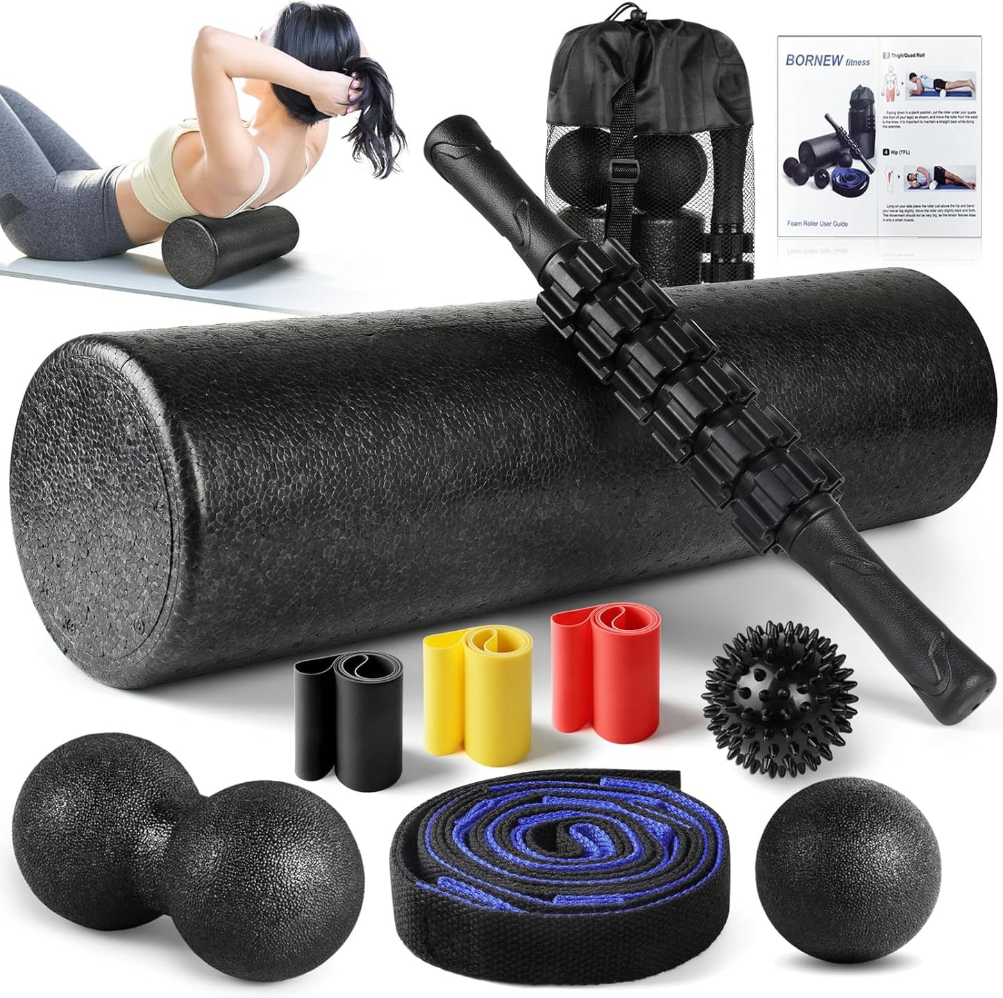 7 in1 Foam Roller Set for Deep Tissue Muscle Relief and Therapy