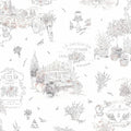 Floral Peel and Stick Wallpaper Farmhouse White and Grey - Rustic