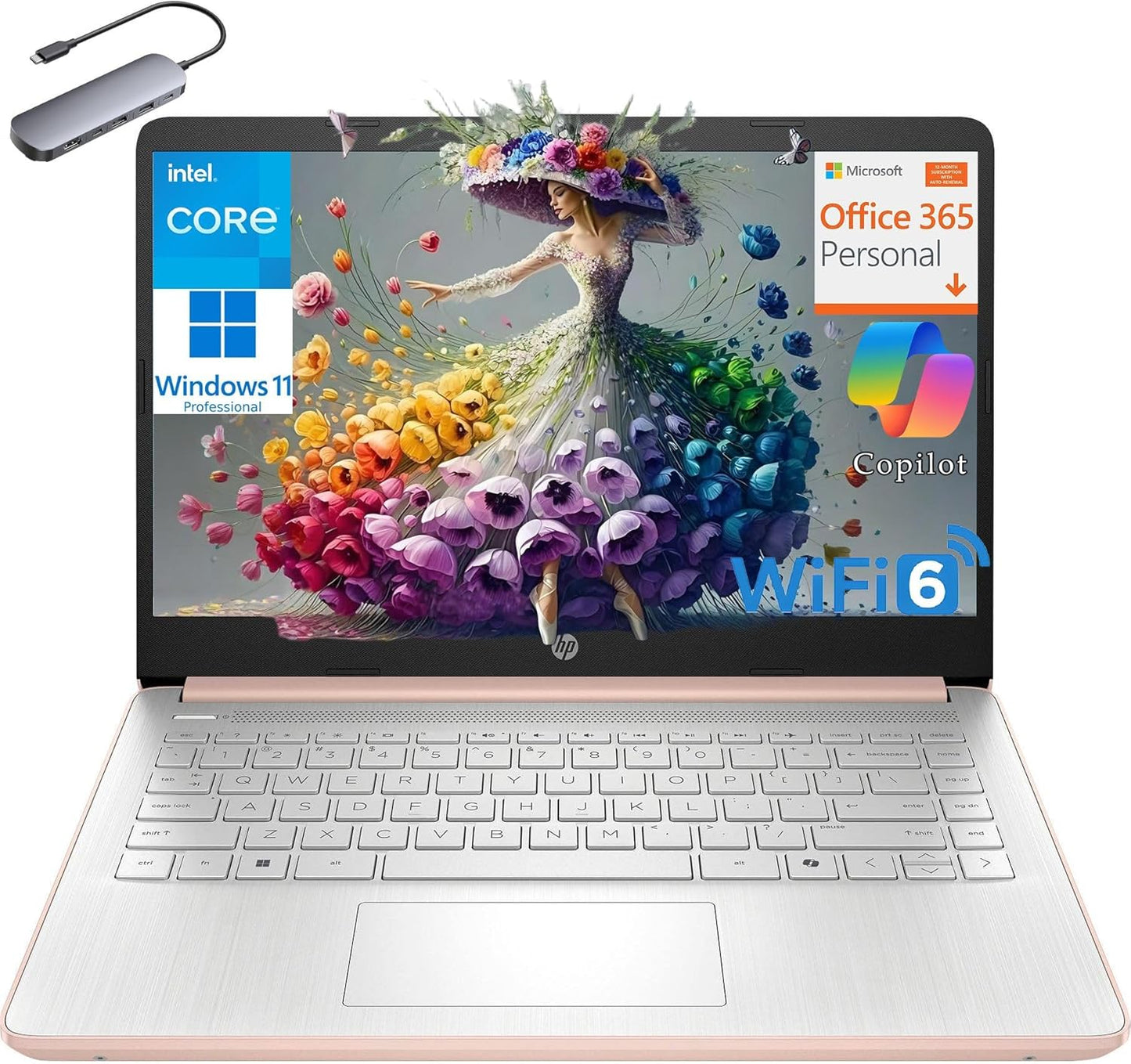 HP Laptop Computer with 8GB RAM and 384GB Storage for Students