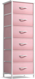 Fabric Dresser for Kids Bedroom - 6-Drawer Tall Storage Tower