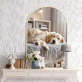 Arched Wall Mirror 24in x 36in Gold - Curved Arch Vanity Mirror
