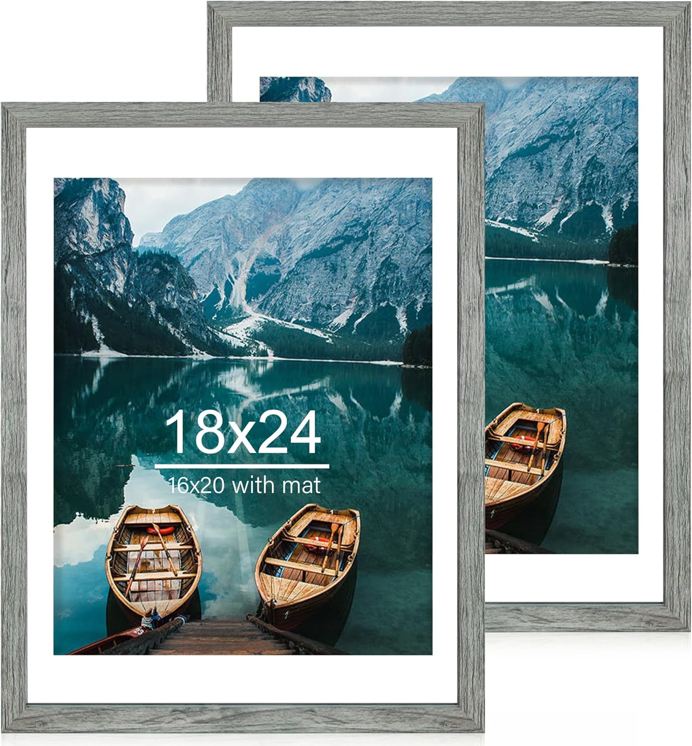 18x24 Frame Set of 2 in Rustic Grey Wood for Pictures