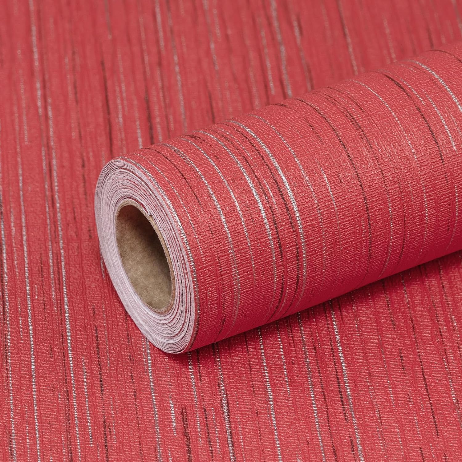 Red Grasscloth Peel and Stick Wallpaper by Qianglive