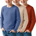 3 Pack of Boys Waffle Knit Long Sleeve Tees for Ages 5 to 14