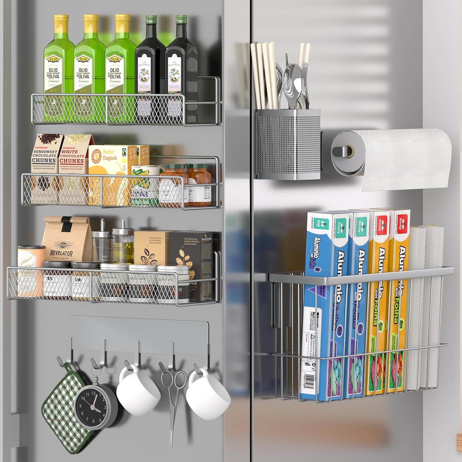 Magnetic Spice Rack for Refrigerator - 7 Pack Kitchen Organizer