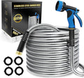 Lefree Garden Hose 50ft Stainless Steel - Flexible, Crush Resistant