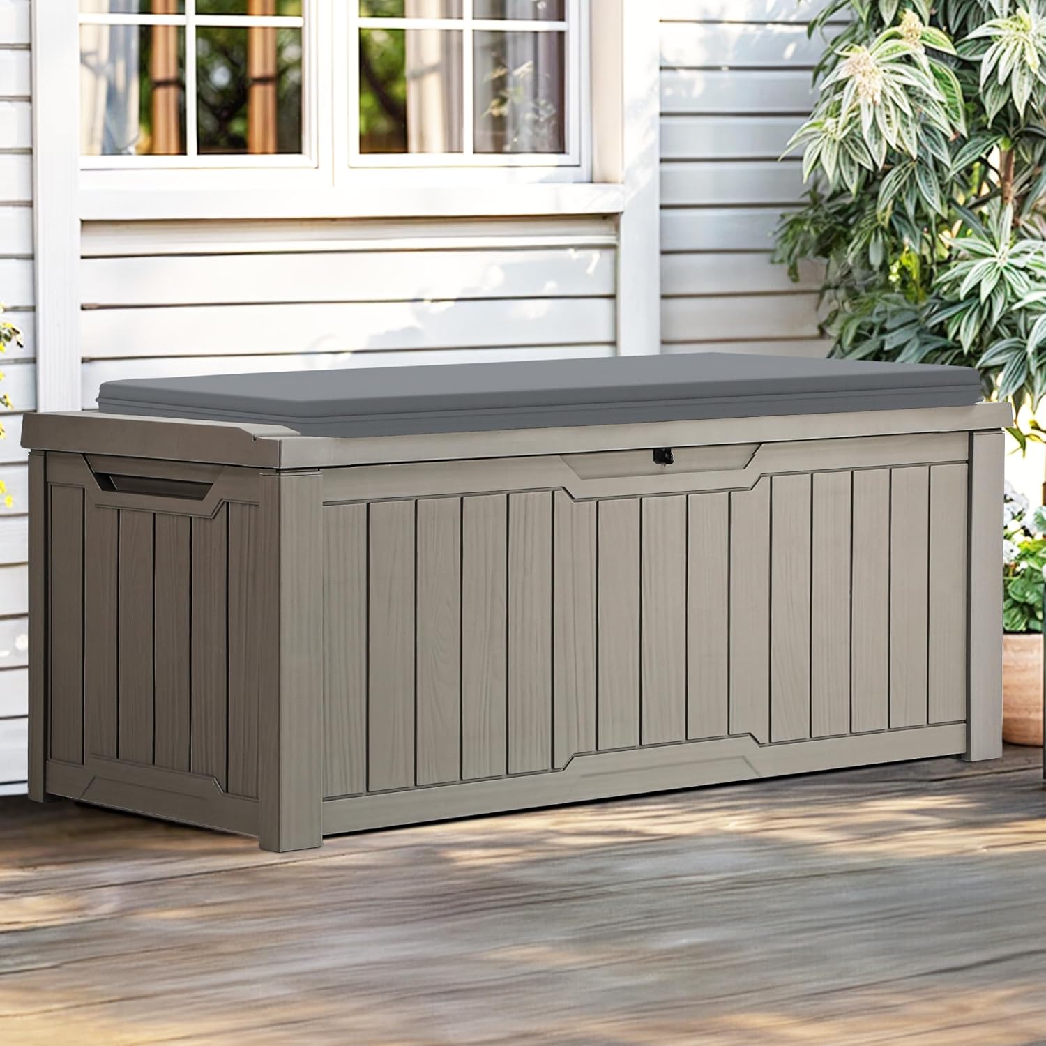 YITAHOME Outdoor Storage Box: 120 Gallon Waterproof Deck Box