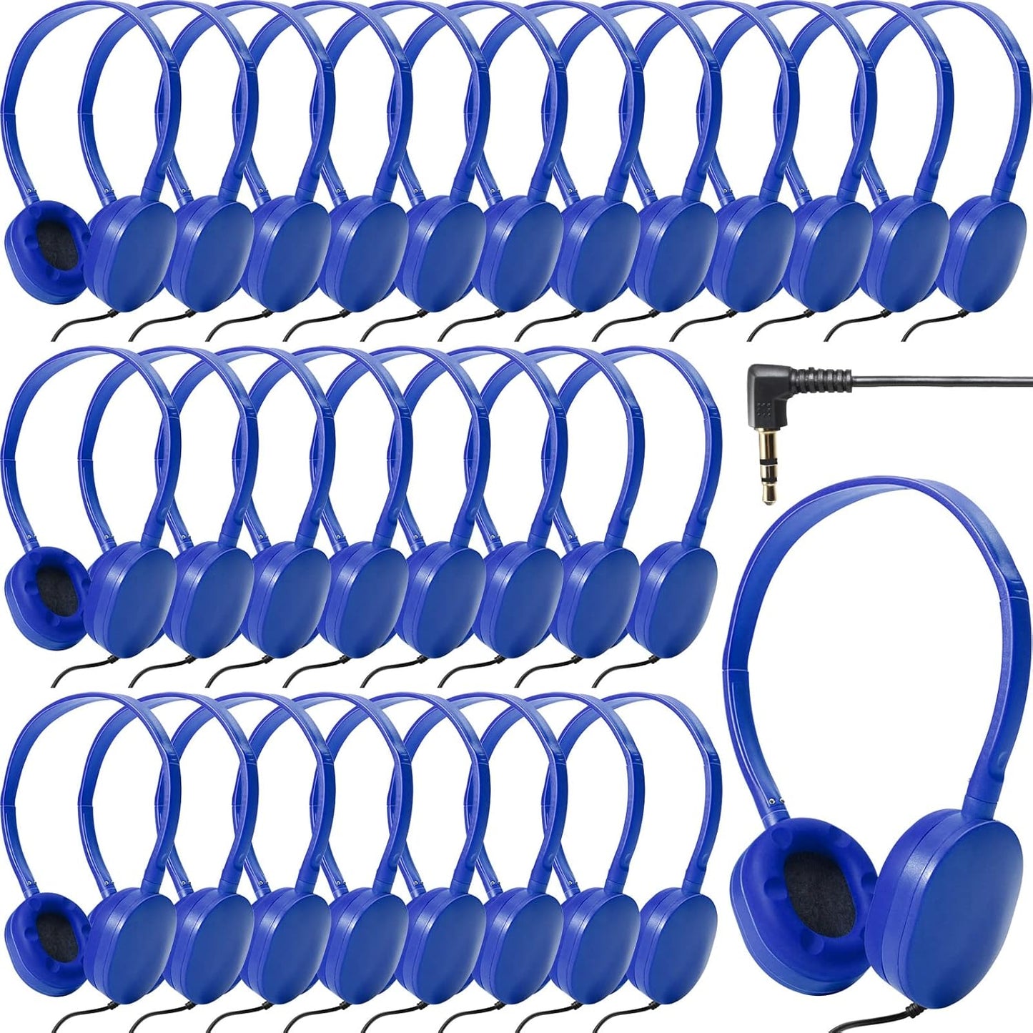 Flutesan 30 Pack Wired Headphones for Kids - Adjustable Fit