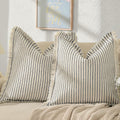 ZWJD 26x26 Striped Throw Pillow Covers Set of 2 - Fringe Cotton