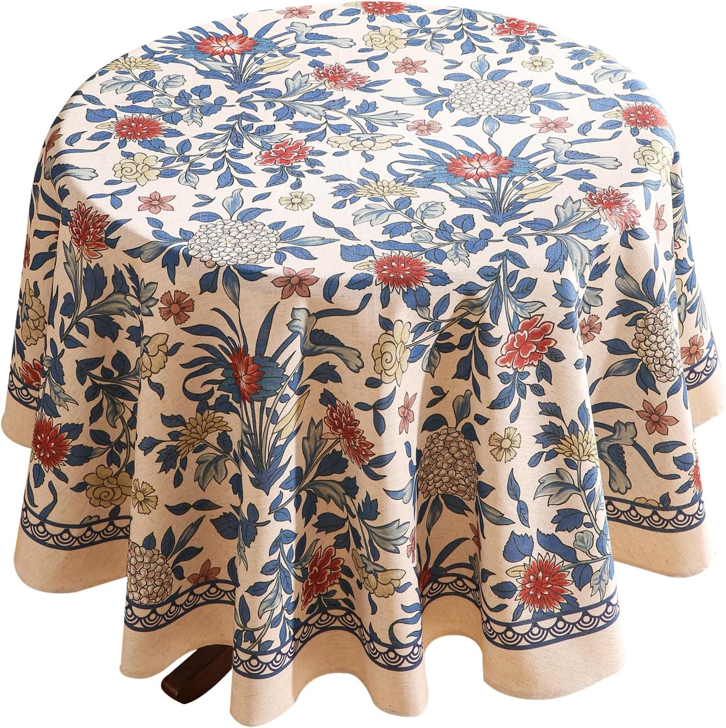 Designer Small Blue Tablecloth for Round Table by Patdrea