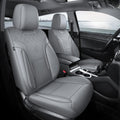 Grey Car Seat Covers Full Set - Breathable Faux Leather Universal Fit