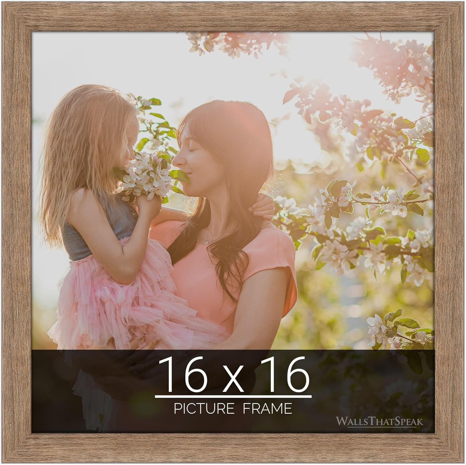 16x16 Brown Barnwood Picture Frame for Puzzles and Artwork