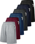 6 Pack Men's Athletic Shorts - Quick Dry Black Gym Shorts