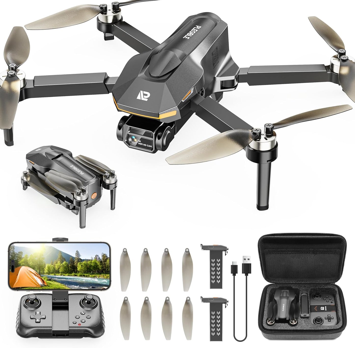 Drones with Camera for Adults 4K - Foldable Mini RC Drone