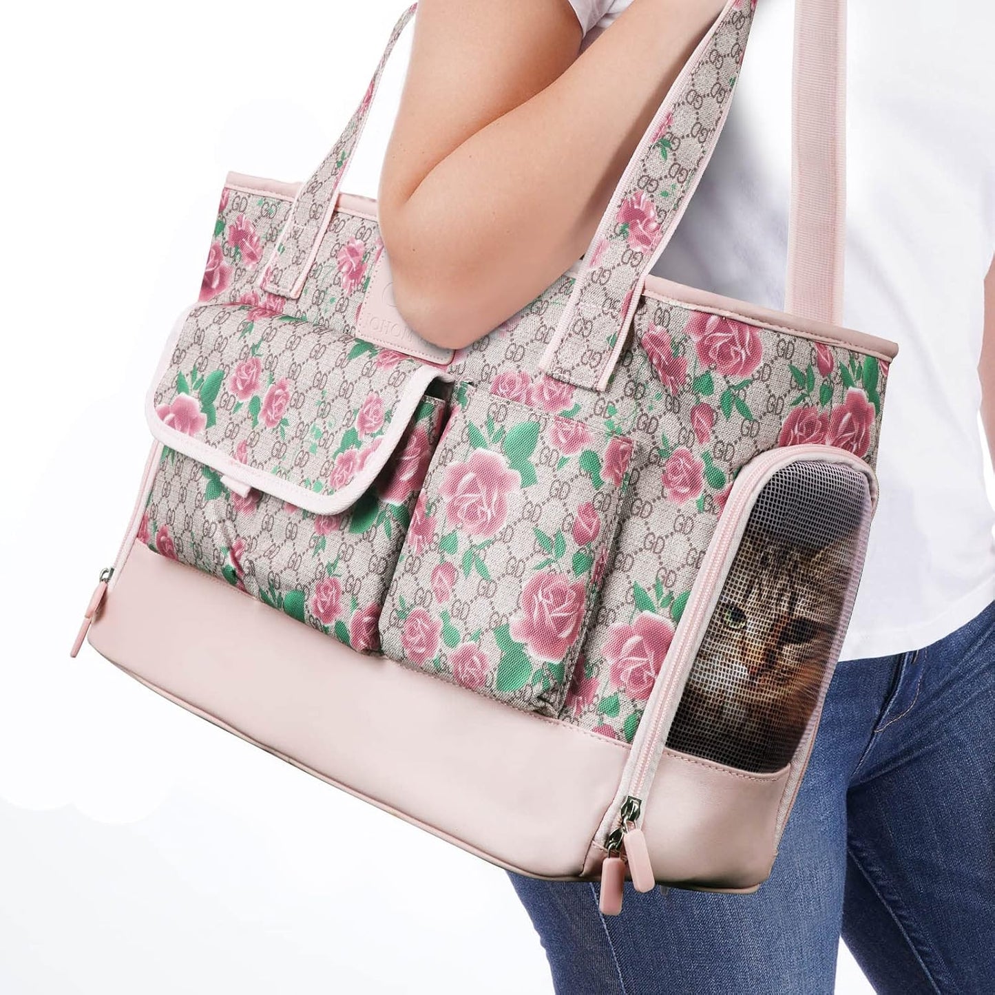 Portable Pet Carrier for Small Dogs and Cats - Stylish Design