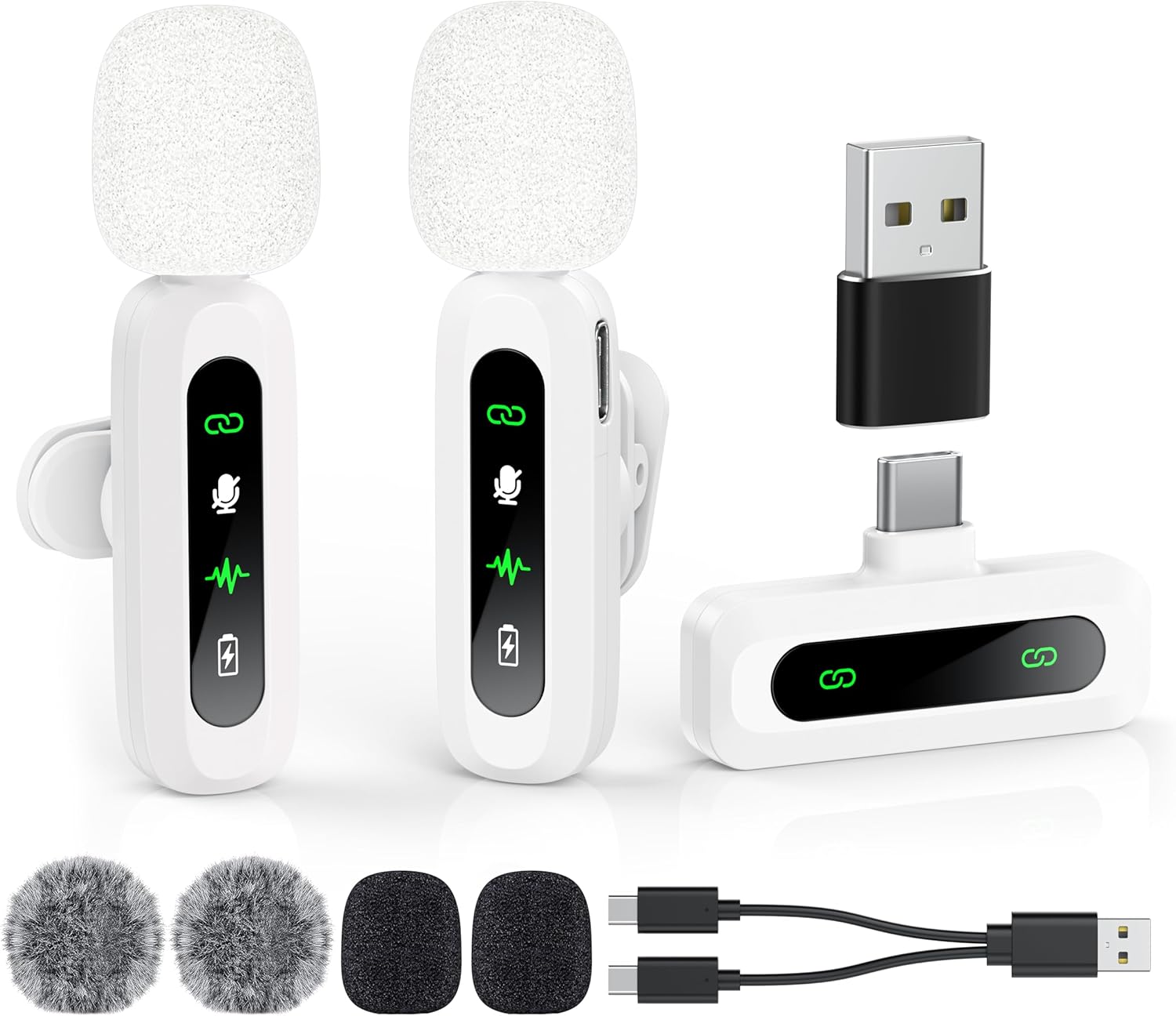 Wireless USB-C Lavalier Mic - Clear Denoise Recording