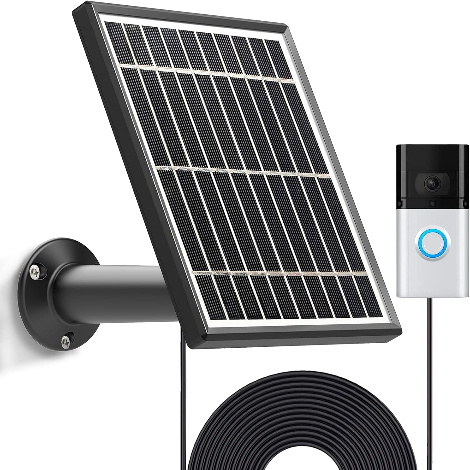 Solar Panel for Video Doorbell 3/3 Plus/4 - Waterproof & Easy Install