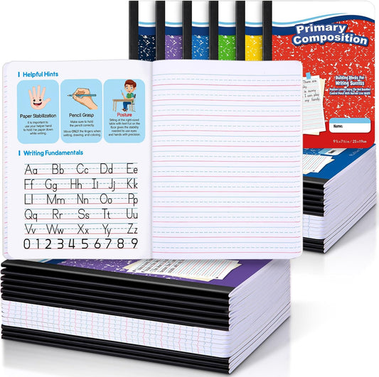 Colorful Primary Composition Notebooks for K-2 Kids