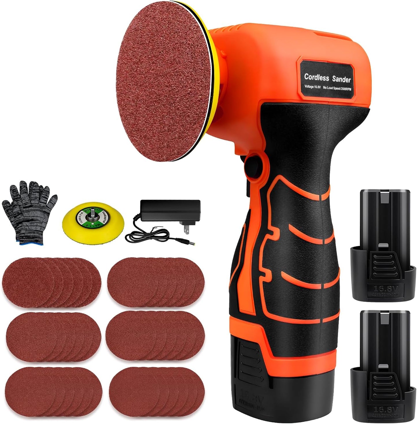 16.8V Cordless Electric Sander for Wood, Metal, and DIY Projects