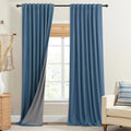 KOUFALL 108 in Blackout Curtains 9ft Long Slate Blue - 2 Panels